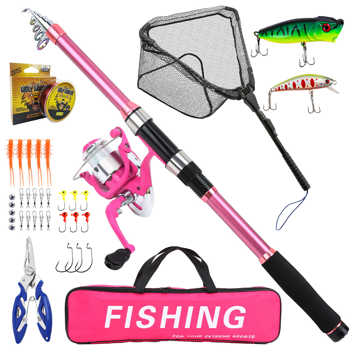 Fishing Rod Spinning - Juego completo de cañas de pescar