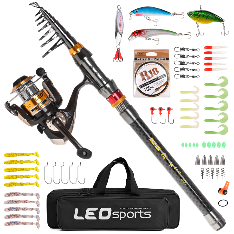 Fishing Rod Carbon Fiber - Caña de pescar telescópica de fibra