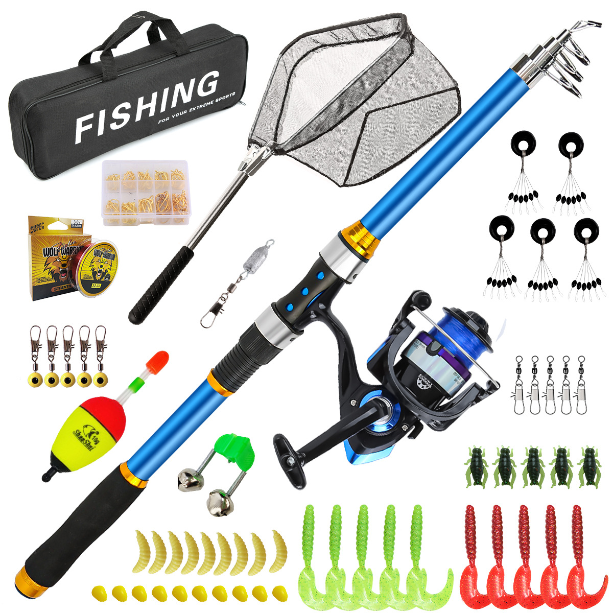 Fishing Rod Boat - Juego de cañas de pescar telescópicas