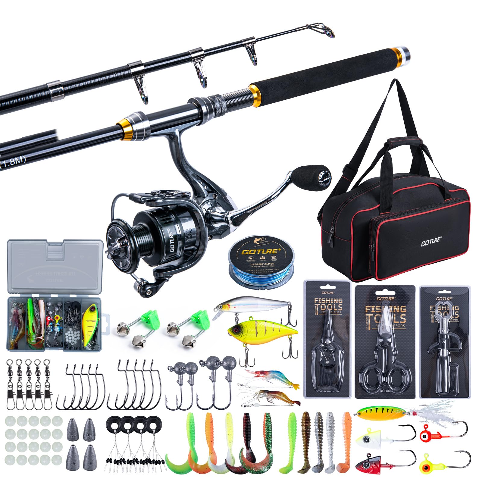 Goture-combos de caña y carret - Fishing Rod Spinning reseña y precio